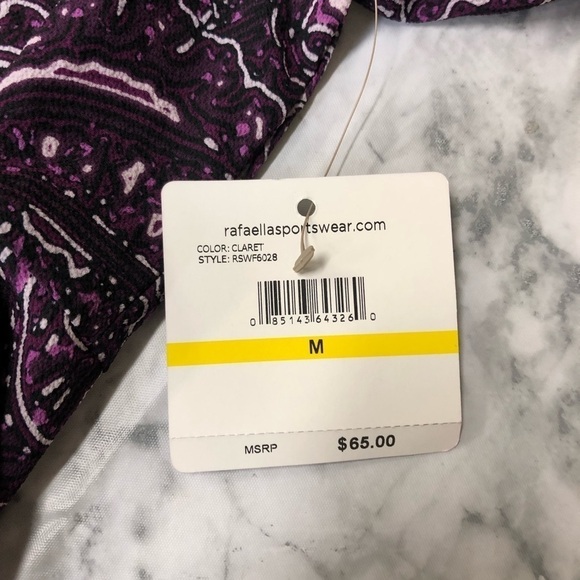 Rafaella Purple Blouse Roll Tab Sleeves Size Med NWT - Picture 7 of 7